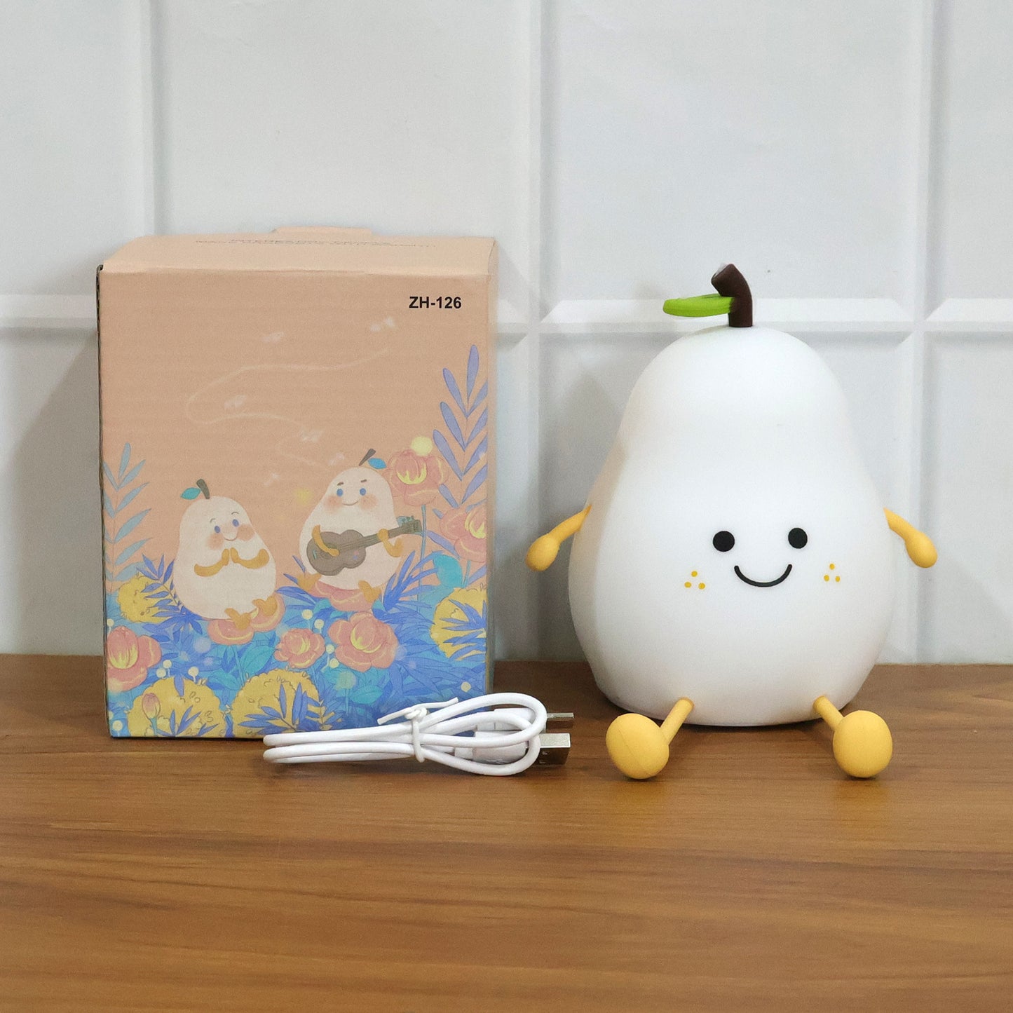 Cute Pear Silicone Night Lamp with Touch Control & Multi-Color Modes (1 Pc) - Happy Price - Image 6