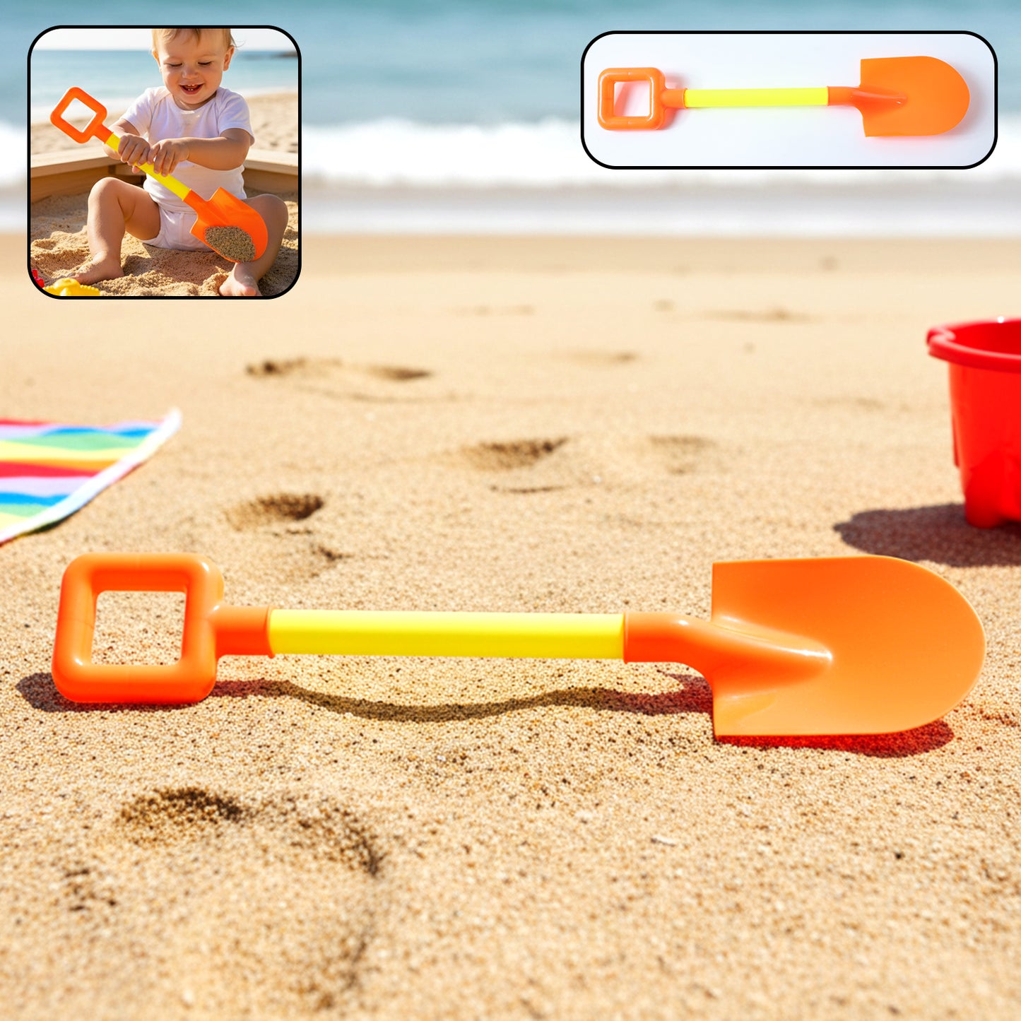 Kids Beach Sand Shovel Toy (1 Pc) - Lightweight Plastic Digging Spade for Outdoor Fun - Happy Price - Image 2