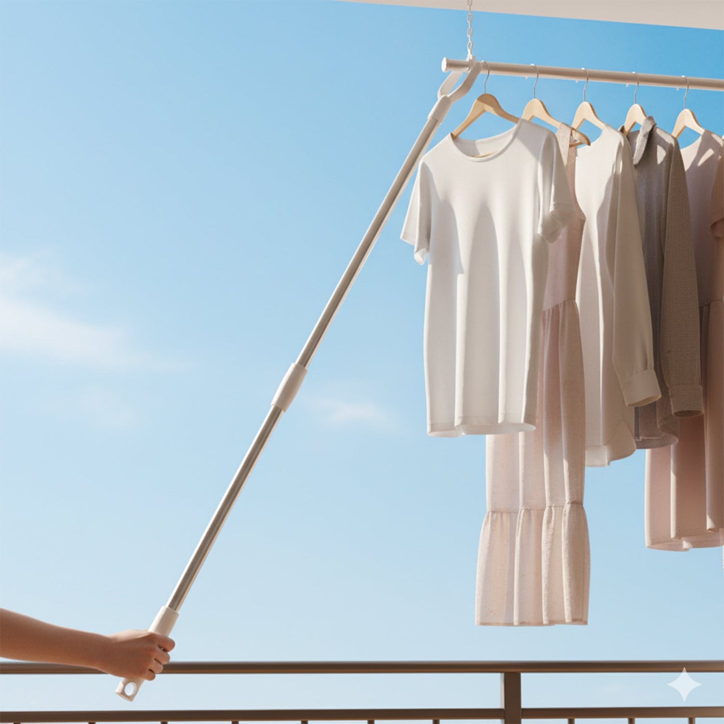 120 cm Long Reach Clothes Hook Rod (1 Pc) - Extended Laundry Pole for High Wardrobes - Happy Price - Image 3