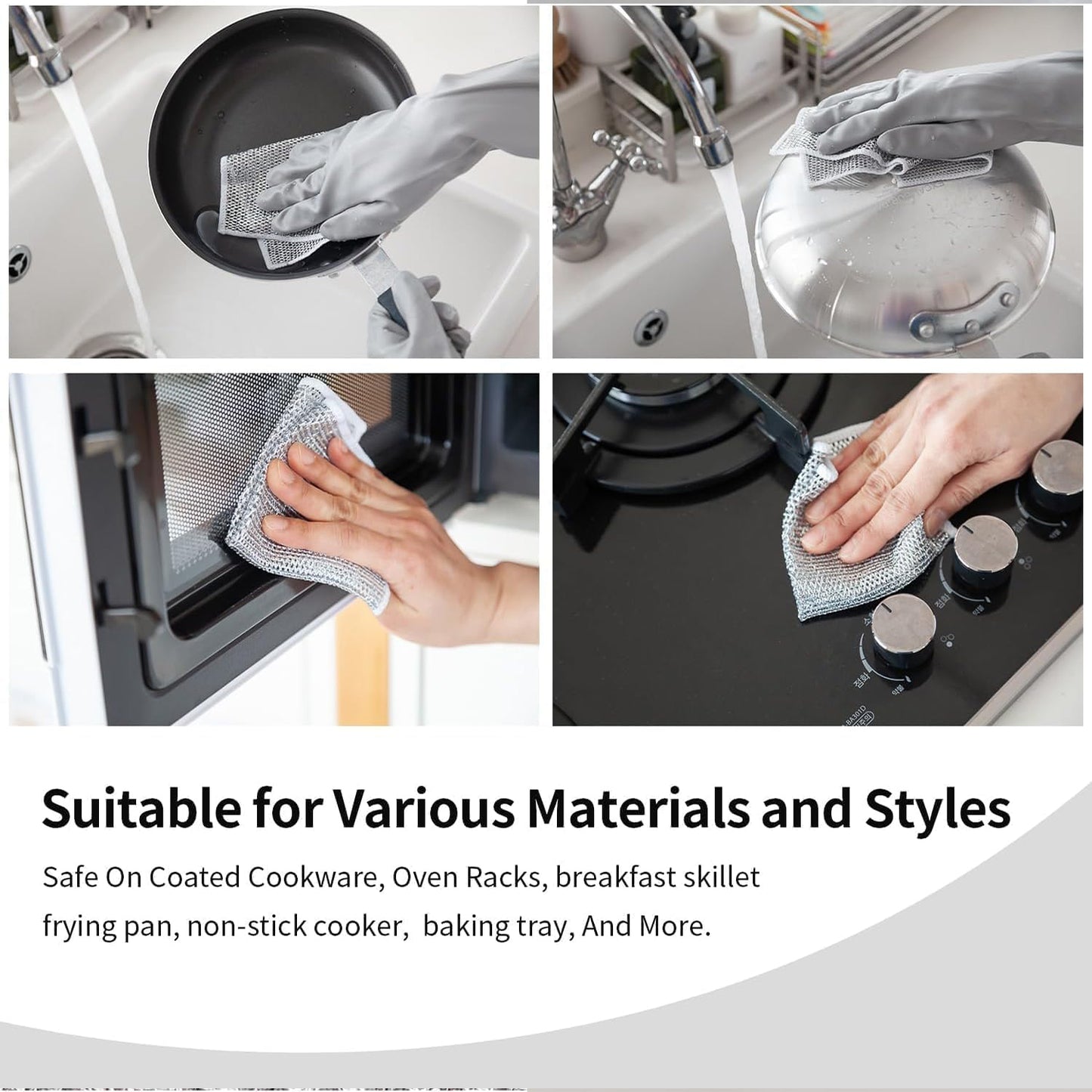 One-sided Multipurpose Microfiber Cloths Scrubber (1 Pc  20x20 Cm) - Happy Price - Image 3