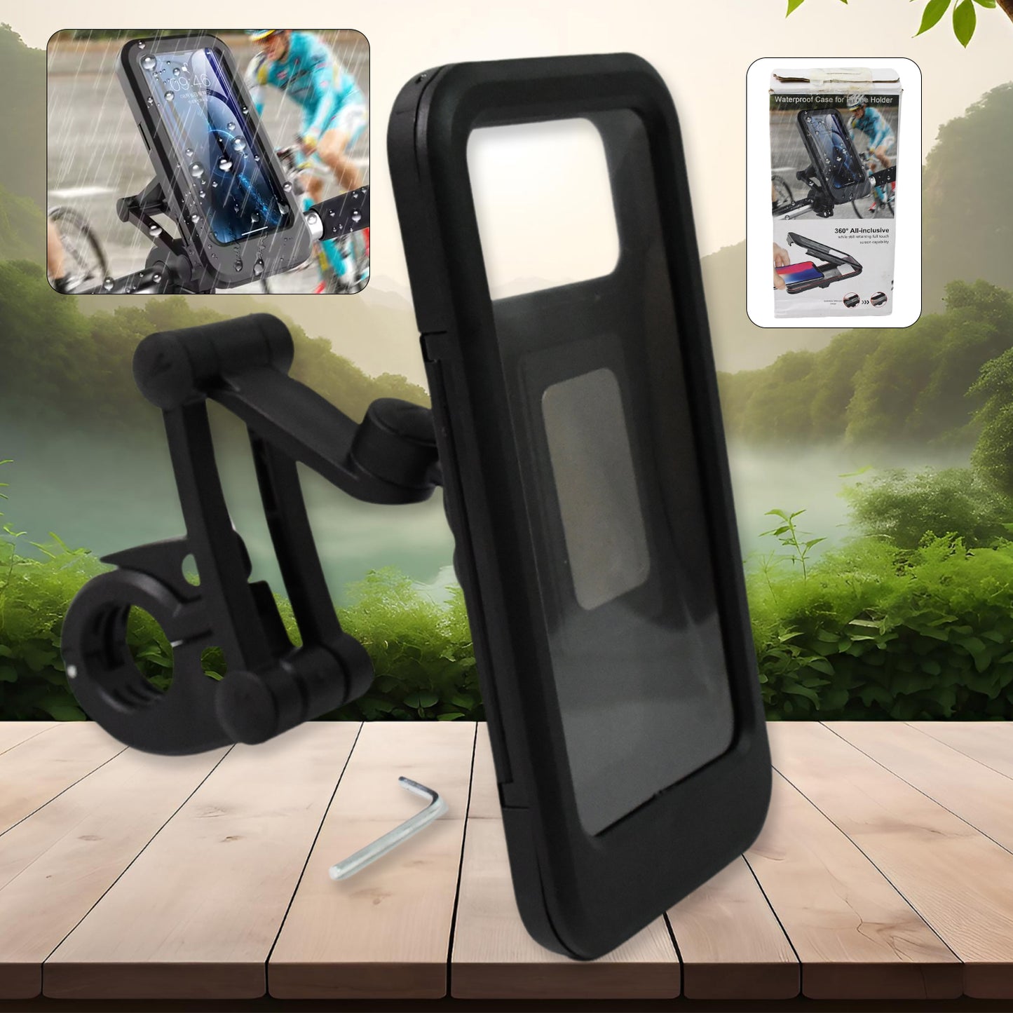 360° Rotating Waterproof Bike Phone Holder with Touchscreen Access (1 Pc) - Happy Price - Image 2