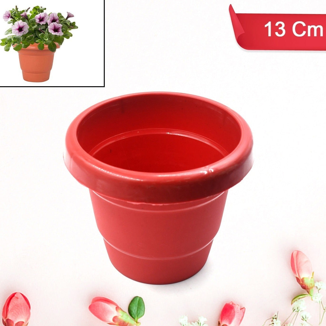 0745 Plastic Heavy Duty Plant Container Potgamla For Indoor Home Decor  Outdoor Balcony Garden 13cm (Pack Of 1 Pc) - Happy Price - Image 1