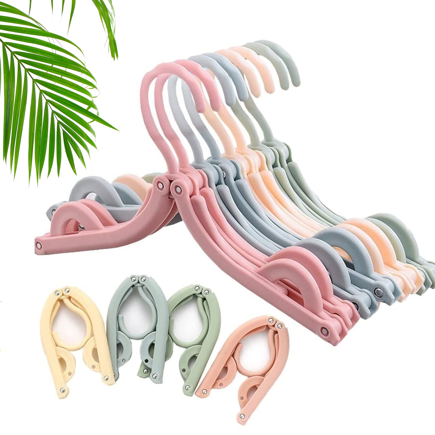 10 Pcs Portable Folding Clothes Hanger Creative Travel Easy To Carry Clothes Hanger For Adults And Children - Happy Price - Image 3