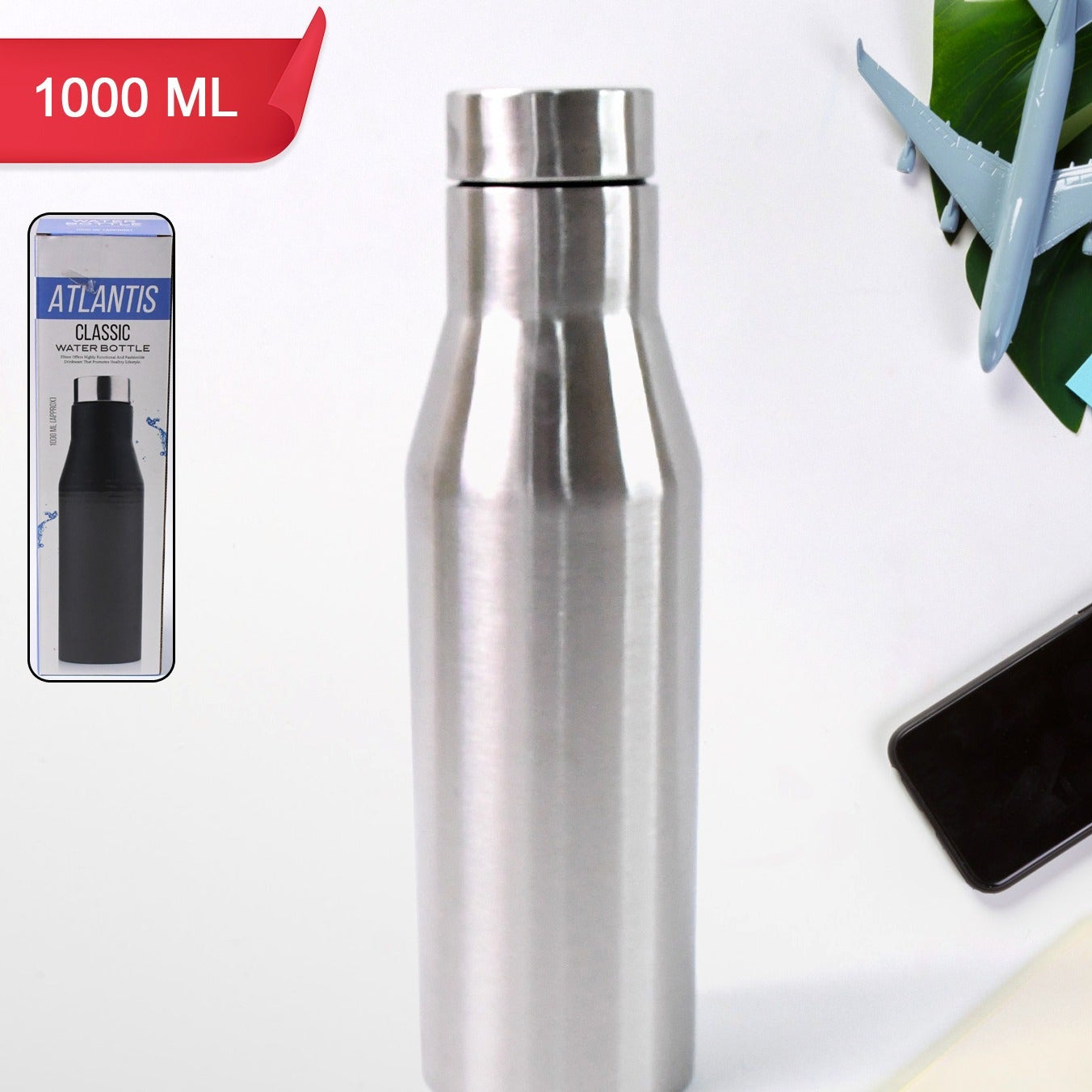 1000 ML Stainless Steel Double Wall Insulated Water Bottle for Hot & Cold Drinks - Happy Price - Image 1