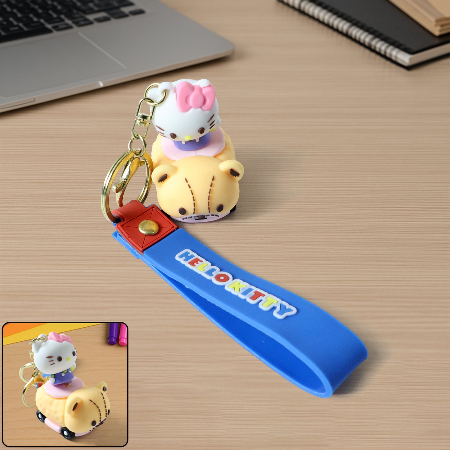 Cute Cat Toy Car Silicone Keychain with Wrist Strap - 1 Pc - Happy Price - Image 2