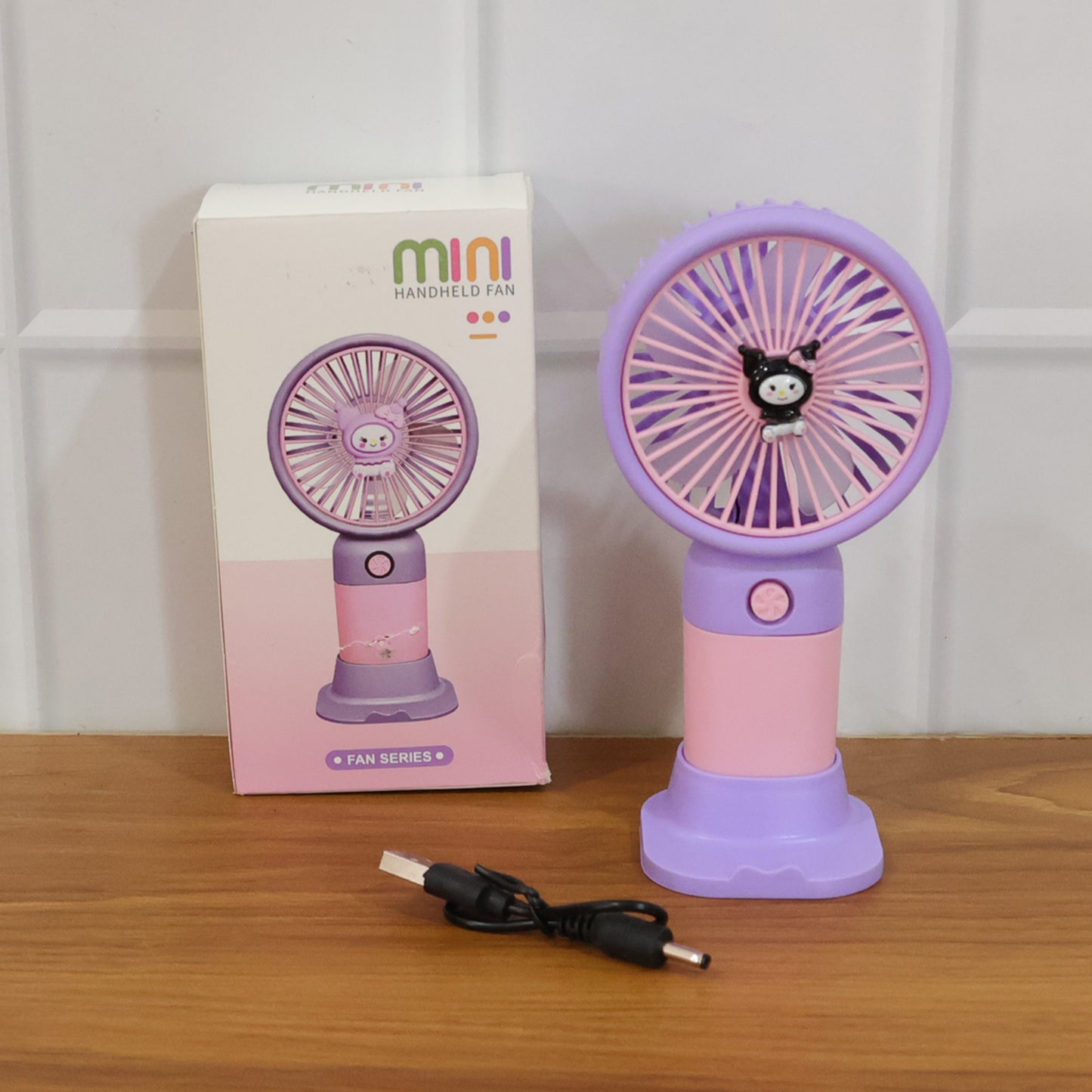 Cute USB Rechargeable Mini Desktop Fan with Stand for Office & Home - Happy Price - Image 7