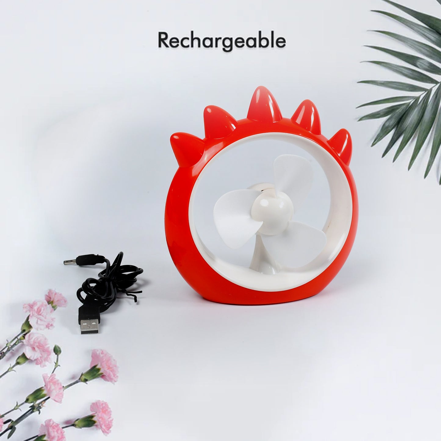 Mini Desktop Fan Rechargeable Table Fan Handheld Fan Usb Fan Desk Fan Cooling Fan For Home  Office  Car  Multi Use Fan (Battery Not Include) - Happy Price - Image 3