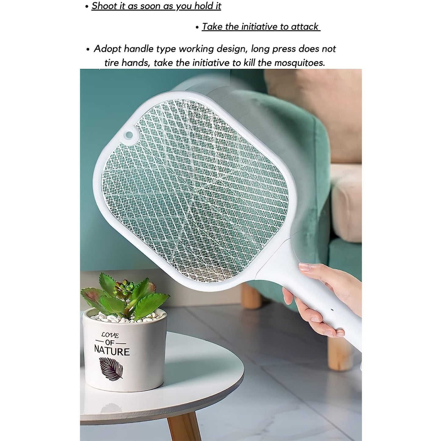 Mosquito Killer Racket  Rechargeable Automatic Electric Fly Swatter  Mosquito Zapper Racket With Uv Light Lamp  Mosquito Swatter With Usb Charging Base  Electric Insect Killer Racket Machine Bat - Happy Price - Image 3