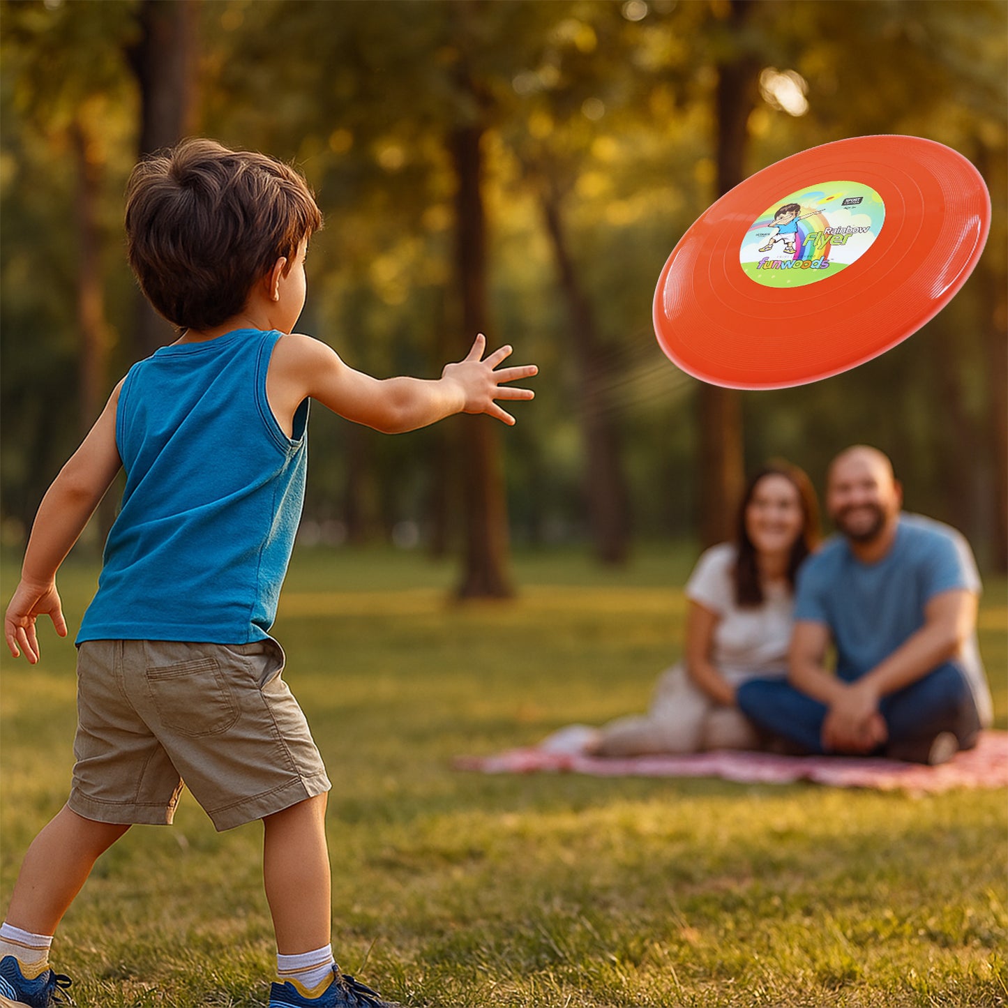 Outdoor Flying Disc Throw & Catch Toy - Aerodynamic Plastic Frisbee for Kids & Family (1 Pc) - Happy Price - Image 4