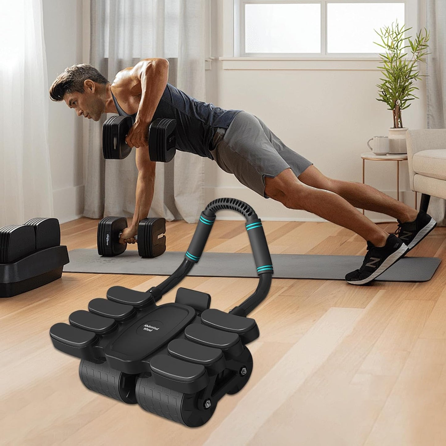 Automatic Rebound Abdominal Wheel With 8 Elbow Supports (1 Pc) - Happy Price - Image 2