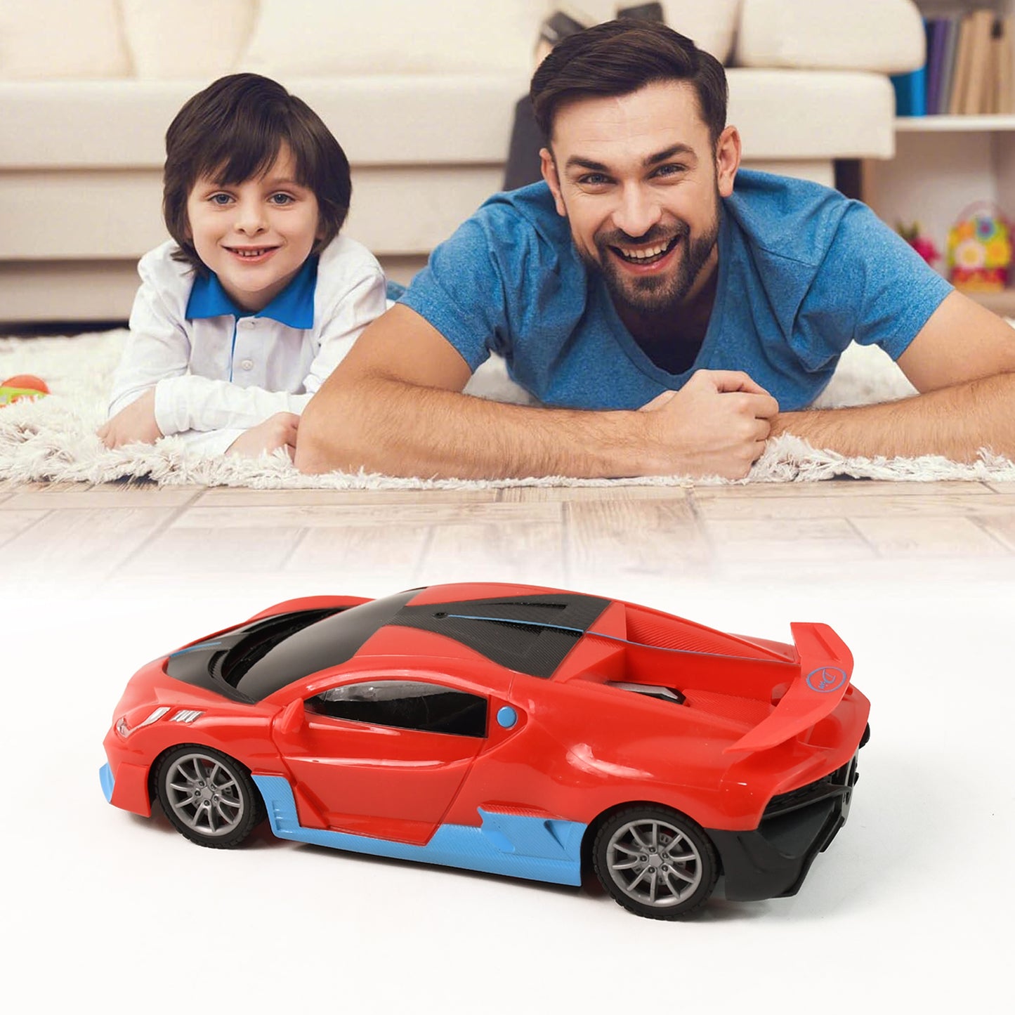 Remote Control Spray Exhaust Sports Car - USB Rechargeable RC Racer with LED Lights (1 Set) - Happy Price - Image 6
