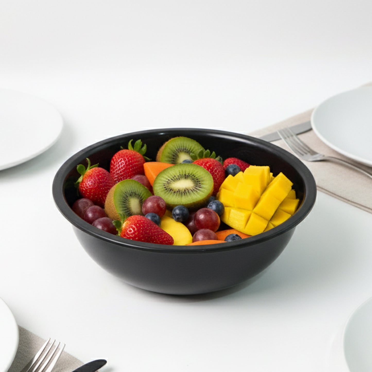 Plastic Serving Bowl 6 Inch Black Round Deep - 1 Pc - Happy Price - Image 5