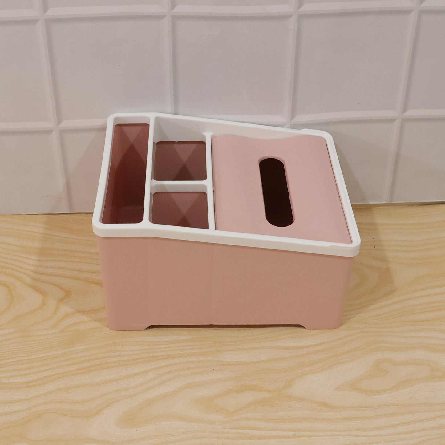 Plastic Compartment Organizer Box with Tissue Holder - 1 Pc - Happy Price - Image 7