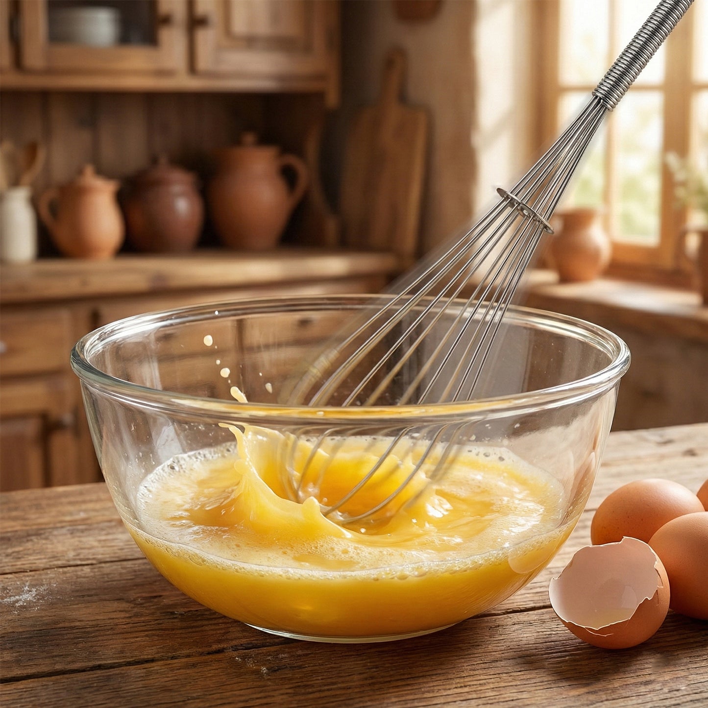 Manual Stainless Steel Egg Whisk - Handheld Kitchen Mixer (1 Pc) - Happy Price - Image 6
