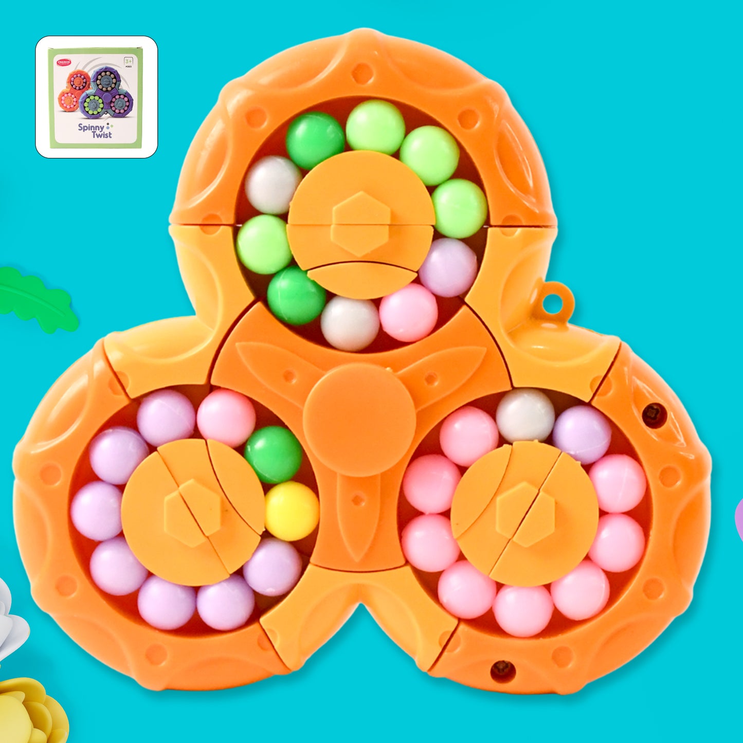 Aditi 3-in-1 Rotating Puzzle Ball Toy for Kids - Color Sorting & Fidget Spinner - Happy Price - Image 3