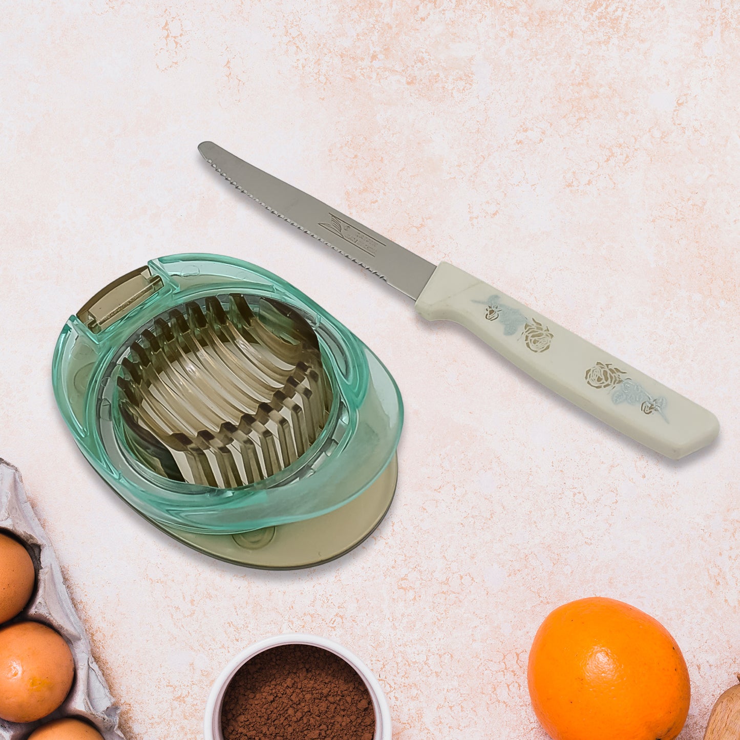 Stainless Steel Egg Slicer  Knife (2 Pc Set) - Happy Price - Image 5
