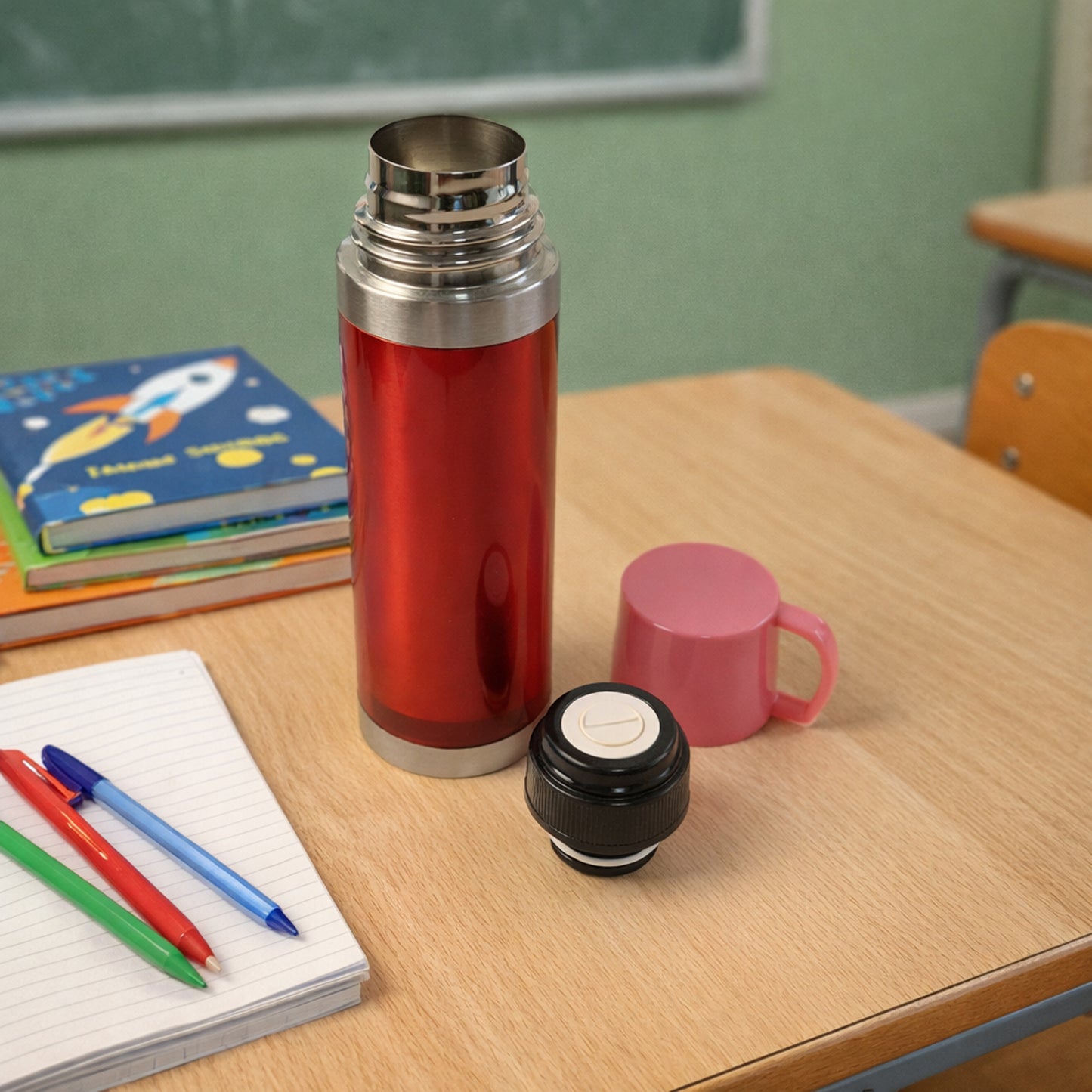 Insulated Travel Mug with Handle Lid, 500 ML Capacity - Happy Price - Image 3