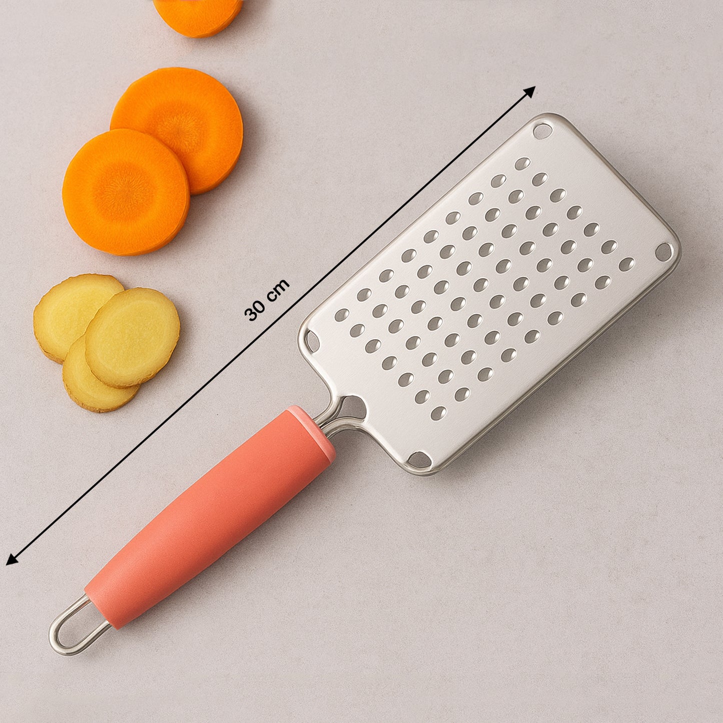 Stainless Steel Multipurpose Grater with Soft Grip Handle (1 Pc) - Happy Price - Image 5