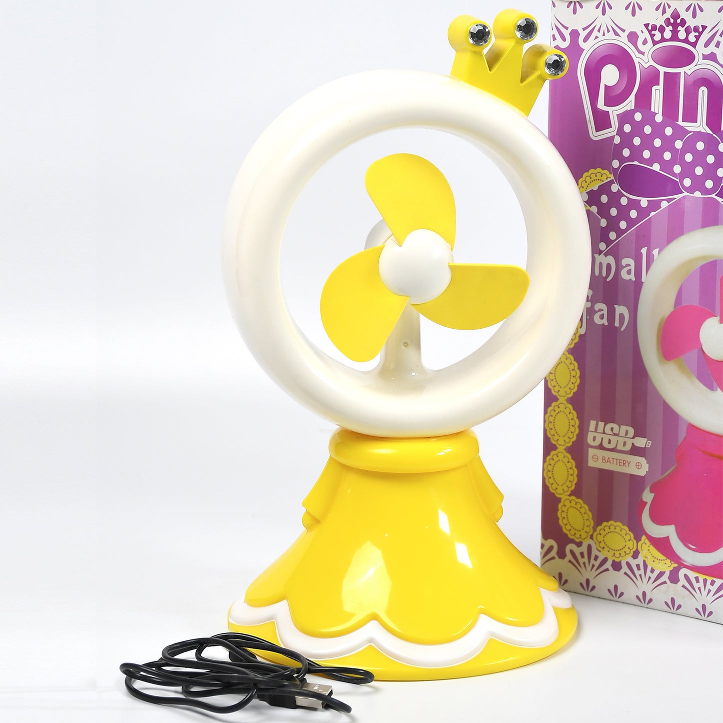 Princess Portable Fan Bright Color Desktop Office Usb  Battry Operate Fan (Battery Not Include) - Happy Price - Image 6