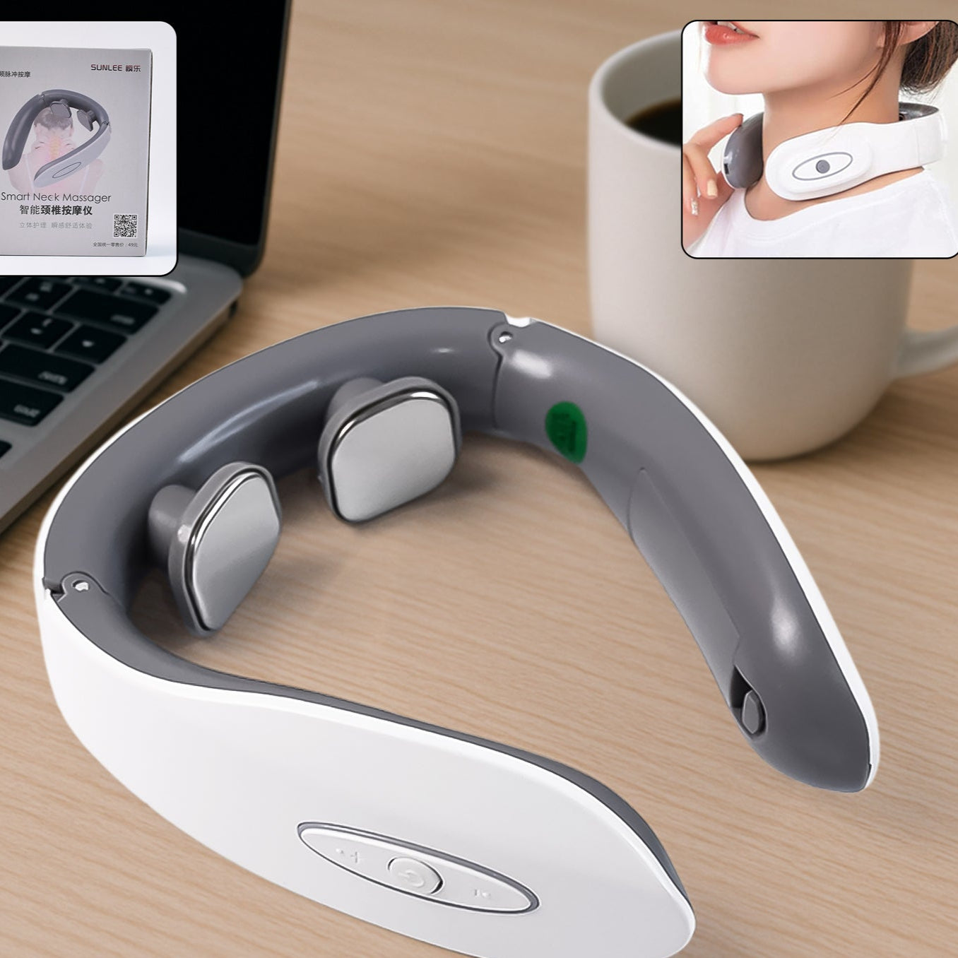 Electric Neck Massager For Deep Tissue Pain Relief Cervical Vertebra Massager - Happy Price - Image 1