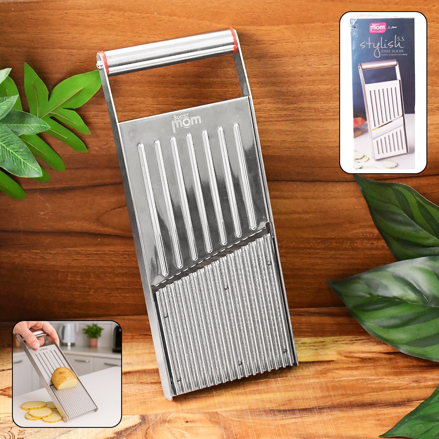 Durable Stainless Steel Vegetable & Fruit Slicer with Ergonomic Handle - Happy Price - Image 6