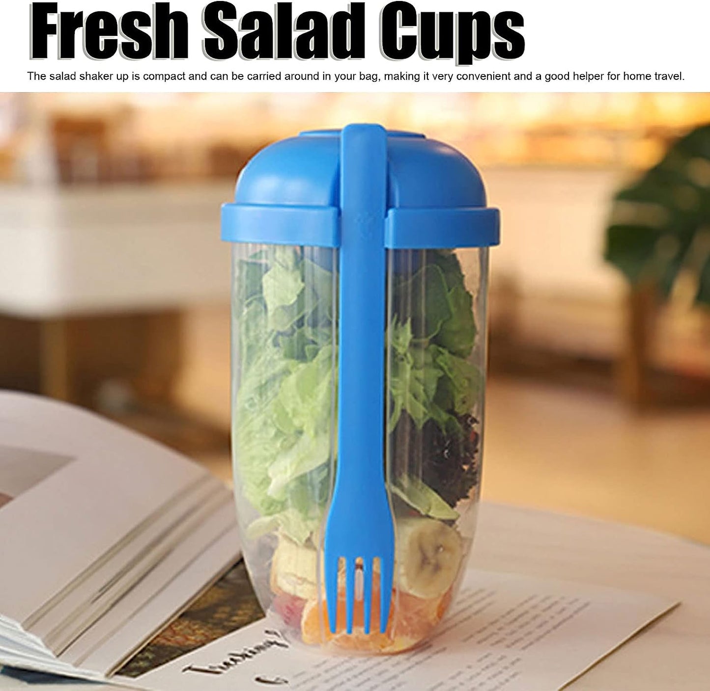 Fruit And Vegetable Salad Cups Easy Clean Salad Mixing Cup For Business People For Business Travel (1pc) - Happy Price - Image 2