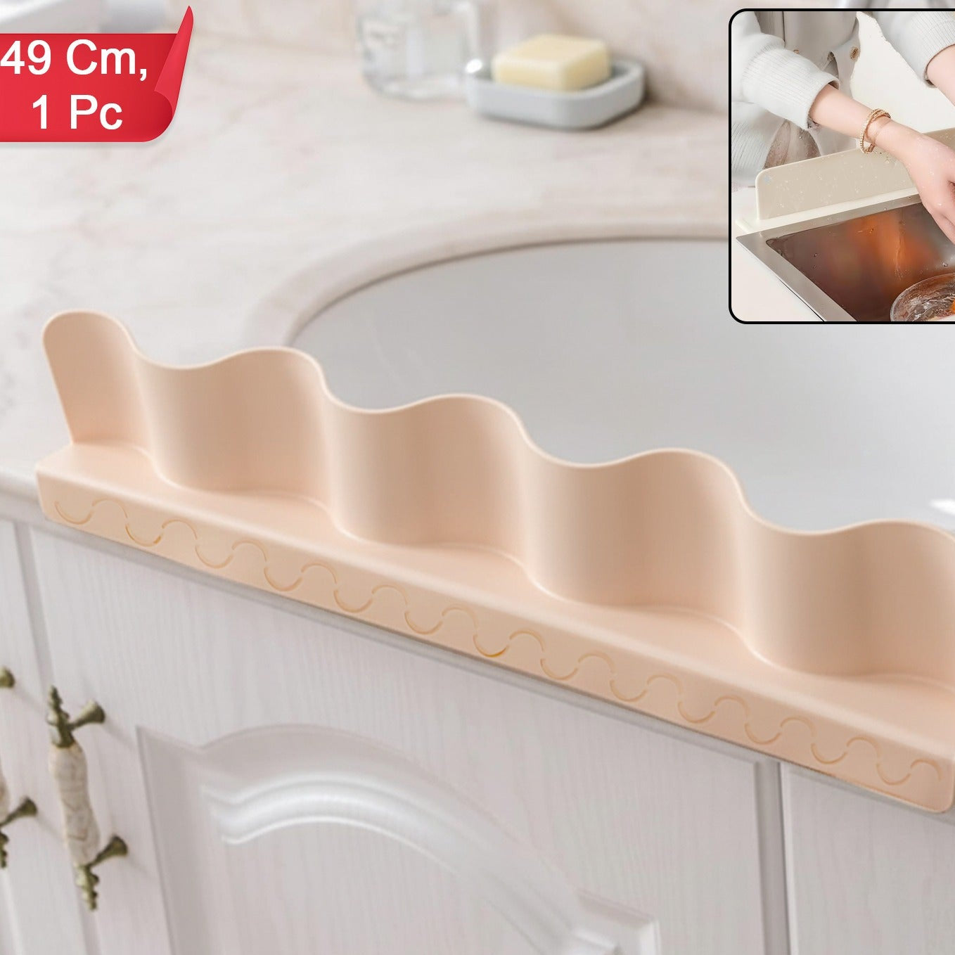 Kitchen Sink Water Splash Guard - 49 Cm Long Flexible Barrier - Happy Price - Image 1