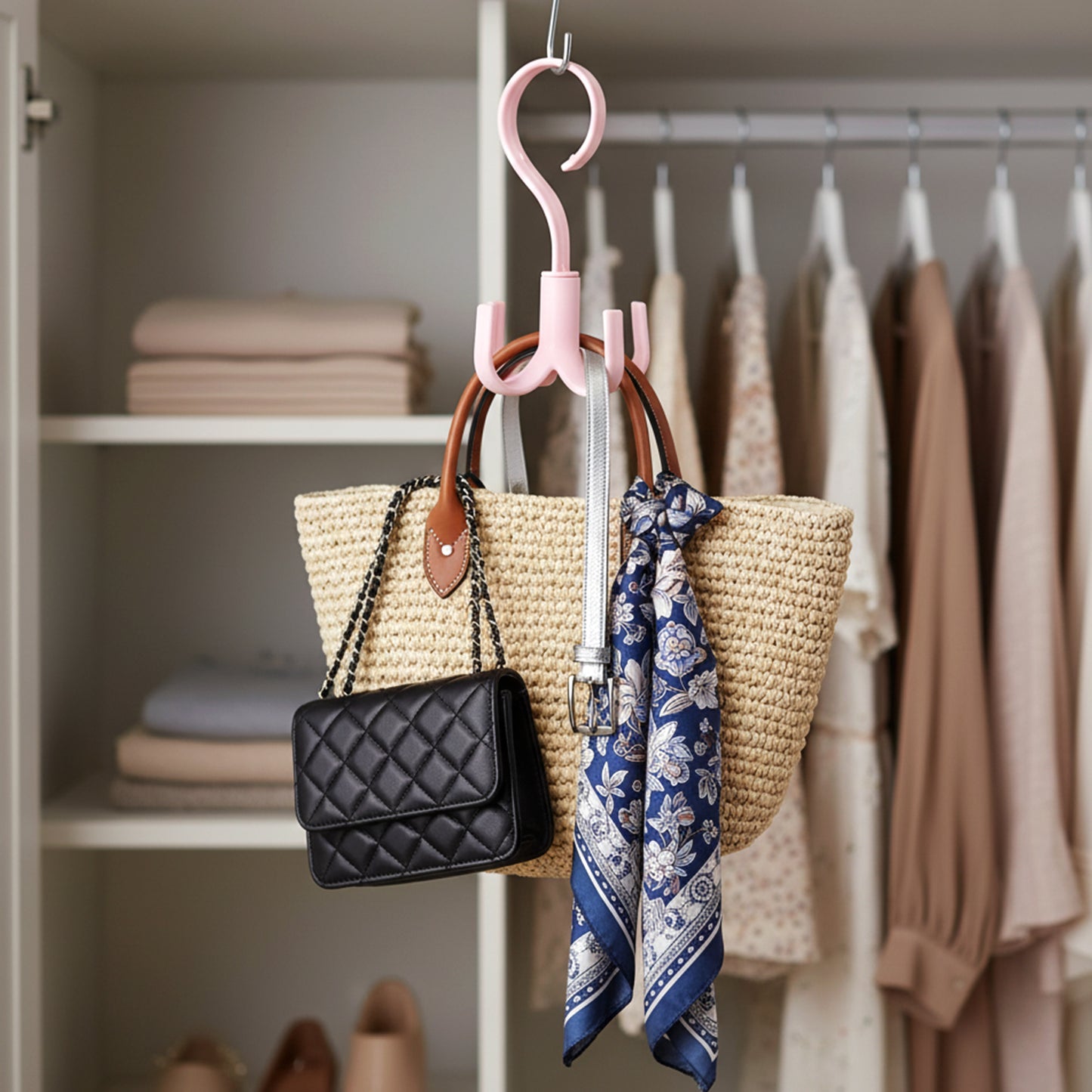 360 Rotating Hanging Organizer with 4 Hooks (1 Pc) - Happy Price - Image 6