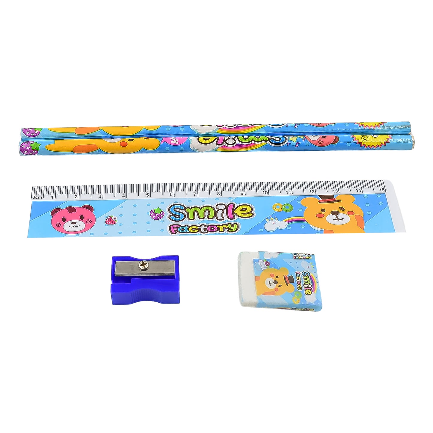 Cartoon Wooden Pencil Set For Kids Boys Return Gifts Birthday Party Space Stationary Set Pencil Eraser Sharpener Combo Kit For Kids Boys - Happy Price - Image 5