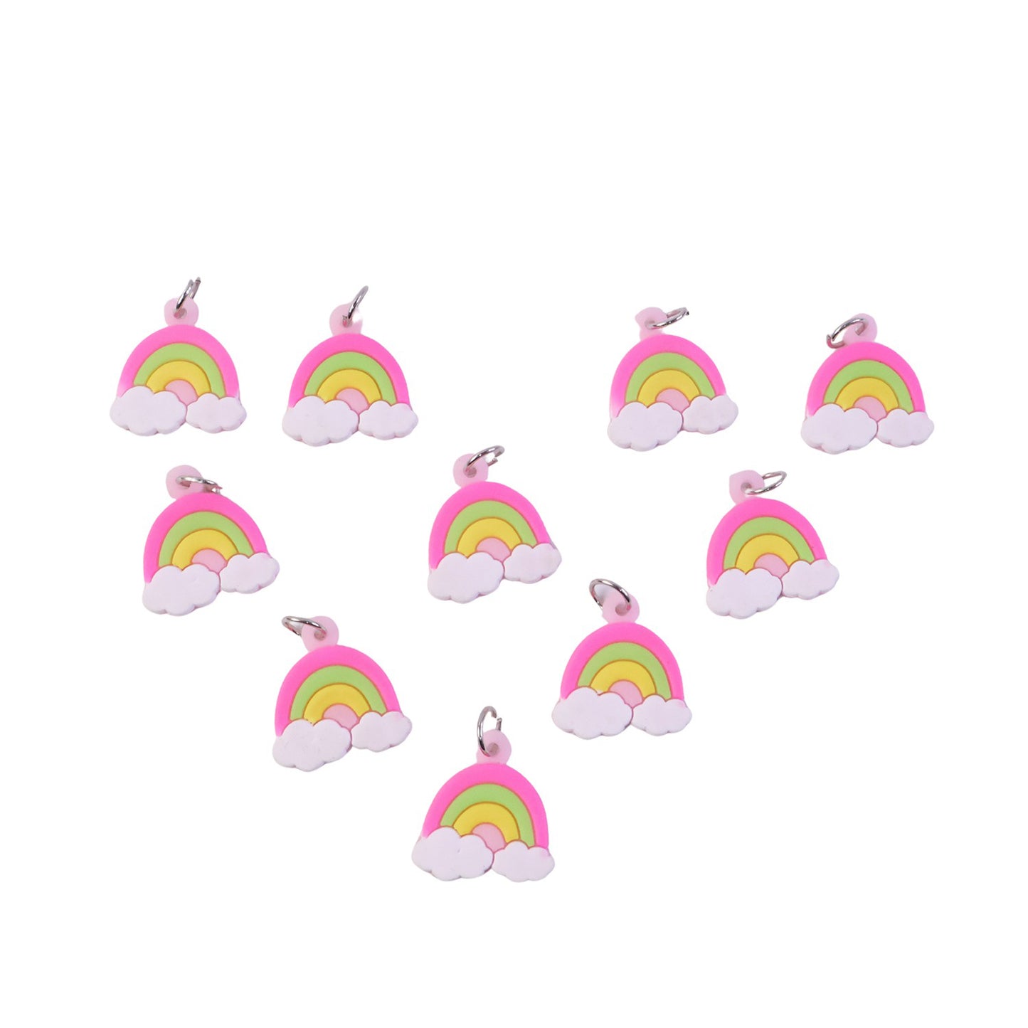 Cute Rainbow Cloud Bag Charm Keychain Set (10 Pc)