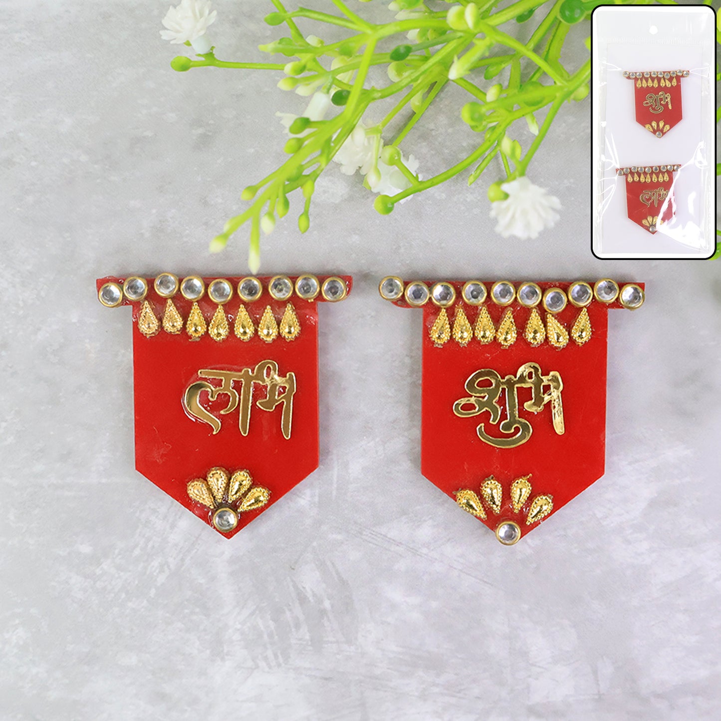Shubh Labh Decorative Wall Hangings - 2 Pc Traditional Door Decor - Happy Price - Image 3