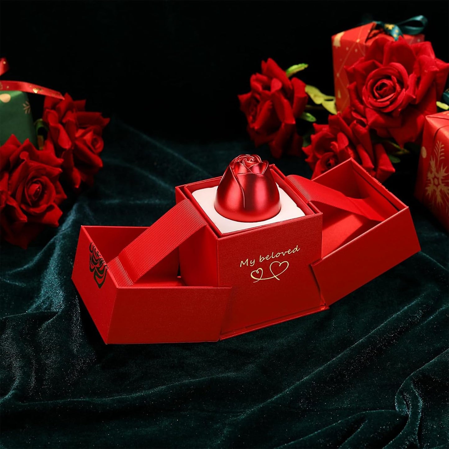 Christmas Gifts For Women Rose Ring Box Jewellery Box Eternal Rose Necklaces Box Wedding Valentines Day - Happy Price - Image 2