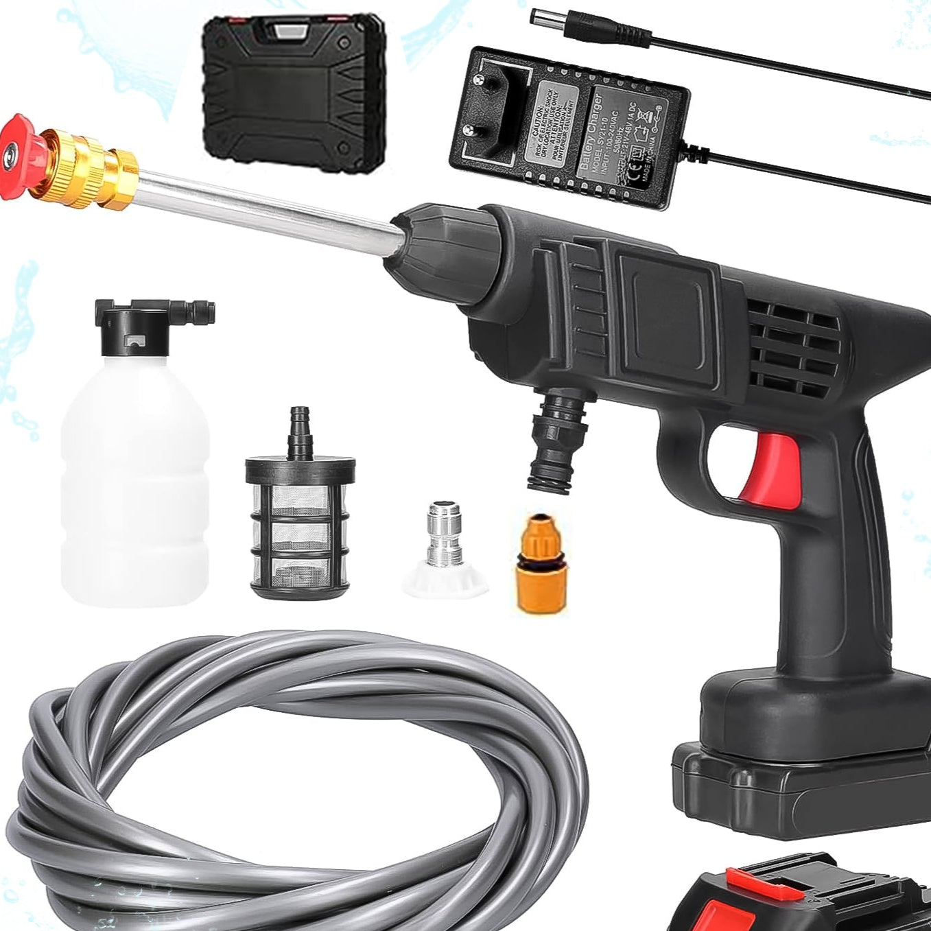 48v Car Washer Gun Wireless High Pressure Washer Water Spray Gun Car Washing Kit - Happy Price - Image 1