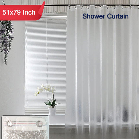 Waterproof Frosted Shower Curtain - 51x79 Inch Privacy Liner with Rings - Happy Price - Image 1