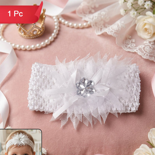 Cute Floral Baby Hair Band - Soft Elastic, Stretchable (1 Pc) - Happy Price - Image 1