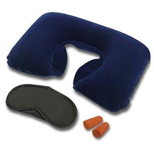 3-in-1 Air Travel Kit With Pillow Ear Buds  Eye Mask - Happy Price - Image 1