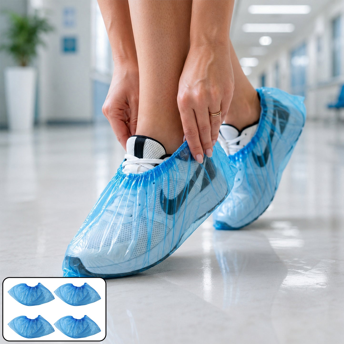 Disposable Plastic Shoe Covers - 2 Pair Set for Hygiene and Protection - Happy Price - Image 2