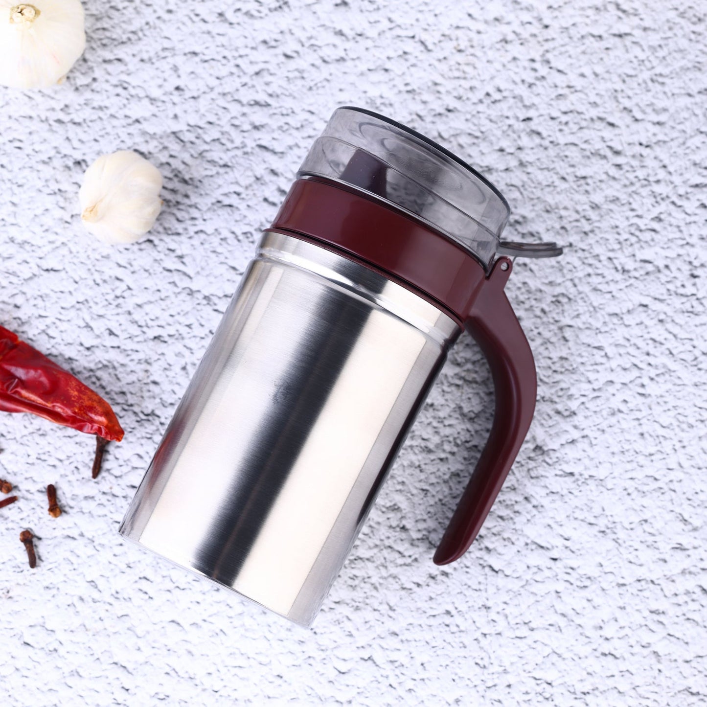 Stainless Steel Oil Dispenser, 500ml Oil Container with Precision Nozzle - Happy Price - Image 1