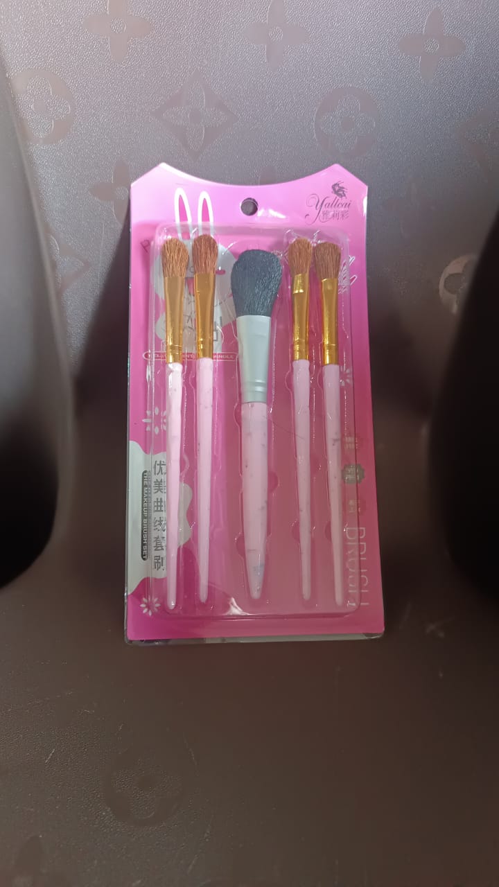 5pc Makeup Brush Tools Kit (5 Pcs Set  Mix Color) - Happy Price - Image 7