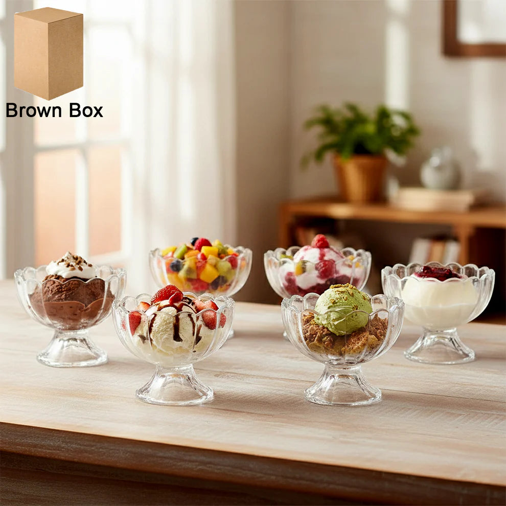 Serving Dessert Bowl Ice Cream Salad Fruit Bowl - 6pcs Serving Dessert Bowl Ice Cream Salad Fruit Bowl - 6pcs ( Brown Box)