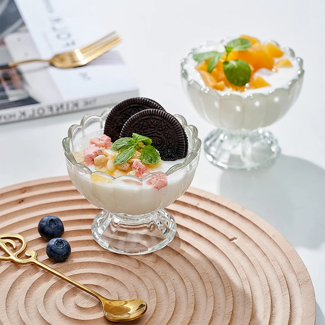 Serving Dessert Bowl Ice Cream Salad Fruit Bowl - 6pcs Serving Dessert Bowl Ice Cream Salad Fruit Bowl - 6pcs ( Brown Box)