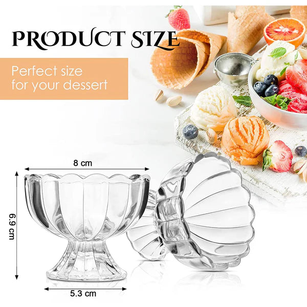 Serving Dessert Bowl Ice Cream Salad Fruit Bowl - 6pcs Serving Dessert Bowl Ice Cream Salad Fruit Bowl - 6pcs ( Brown Box)