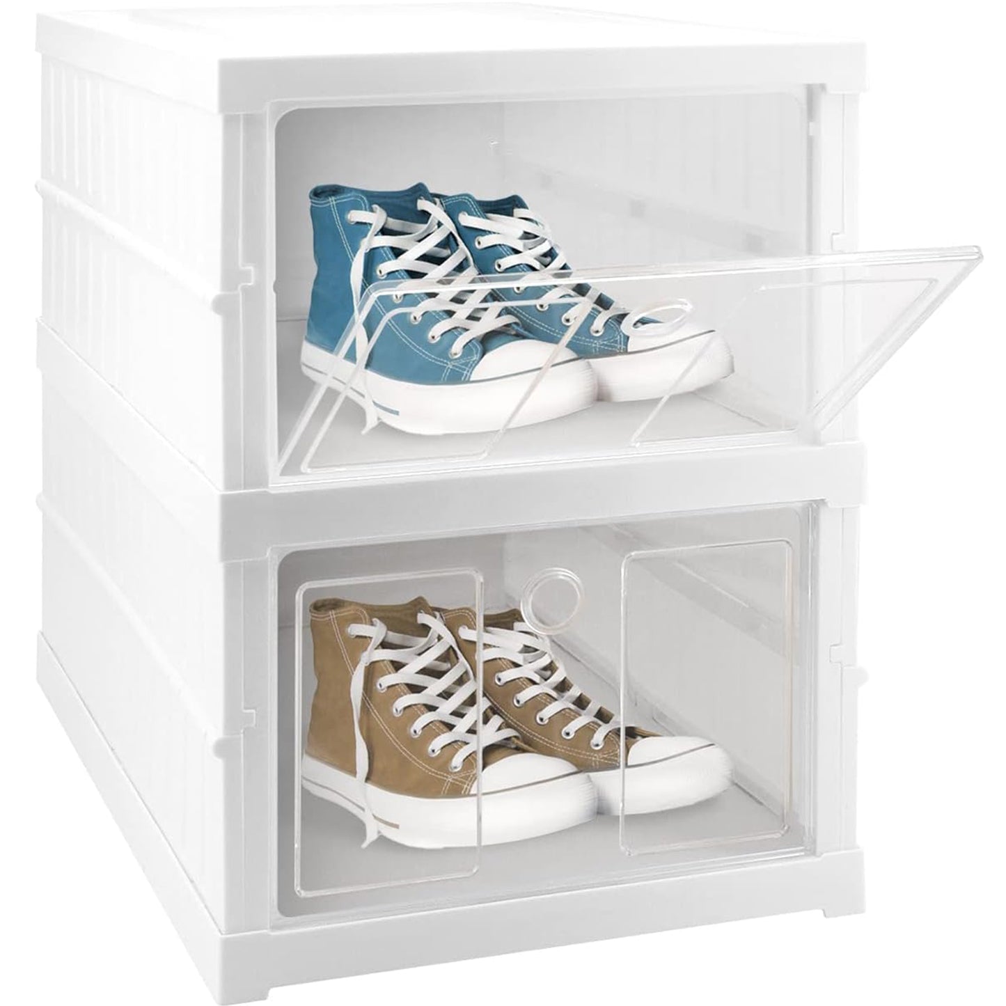 Stackable Multifunctional Storage For Clothes Foldable Drawer Shelf Basket Utility Cart Rack Storage Organizer Cart For Kitchen Pantry Closet Bedroom Bathroom Laundry (2 Layer 1 Pc) - Happy Price - Image 3