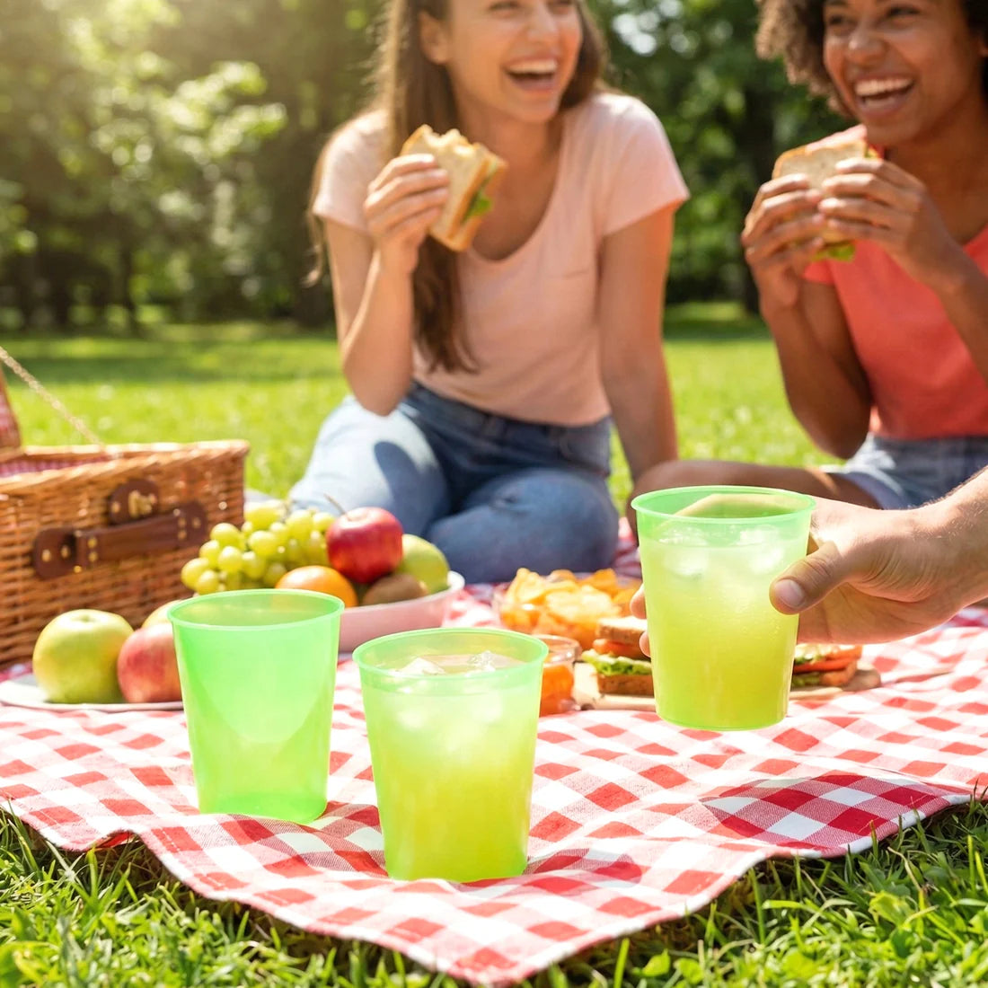 Transparent Plastic Tumblers - 3 Pc Set, Lightweight & Reusable Drinking Glasses - Happy Price - Image 5