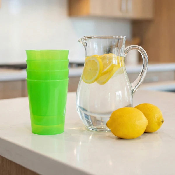 Transparent Plastic Tumblers - 3 Pc Set, Lightweight & Reusable Drinking Glasses - Happy Price - Image 1