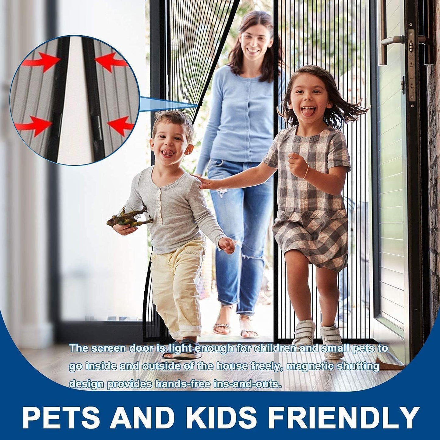 Hands-Free Magnetic Screen Door - 1 Set - Happy Price - Image 5