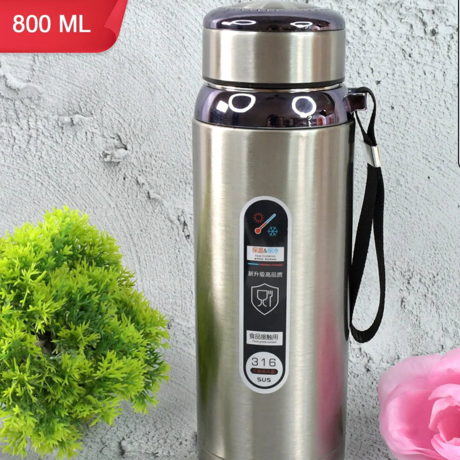 800ml Stainless Steel Water Bottle For Men Women Kids  Thermos Flask  Reusable Leak-proof Thermos Steel For Home Office Gym Fridge Travelling - Happy Price - Image 6