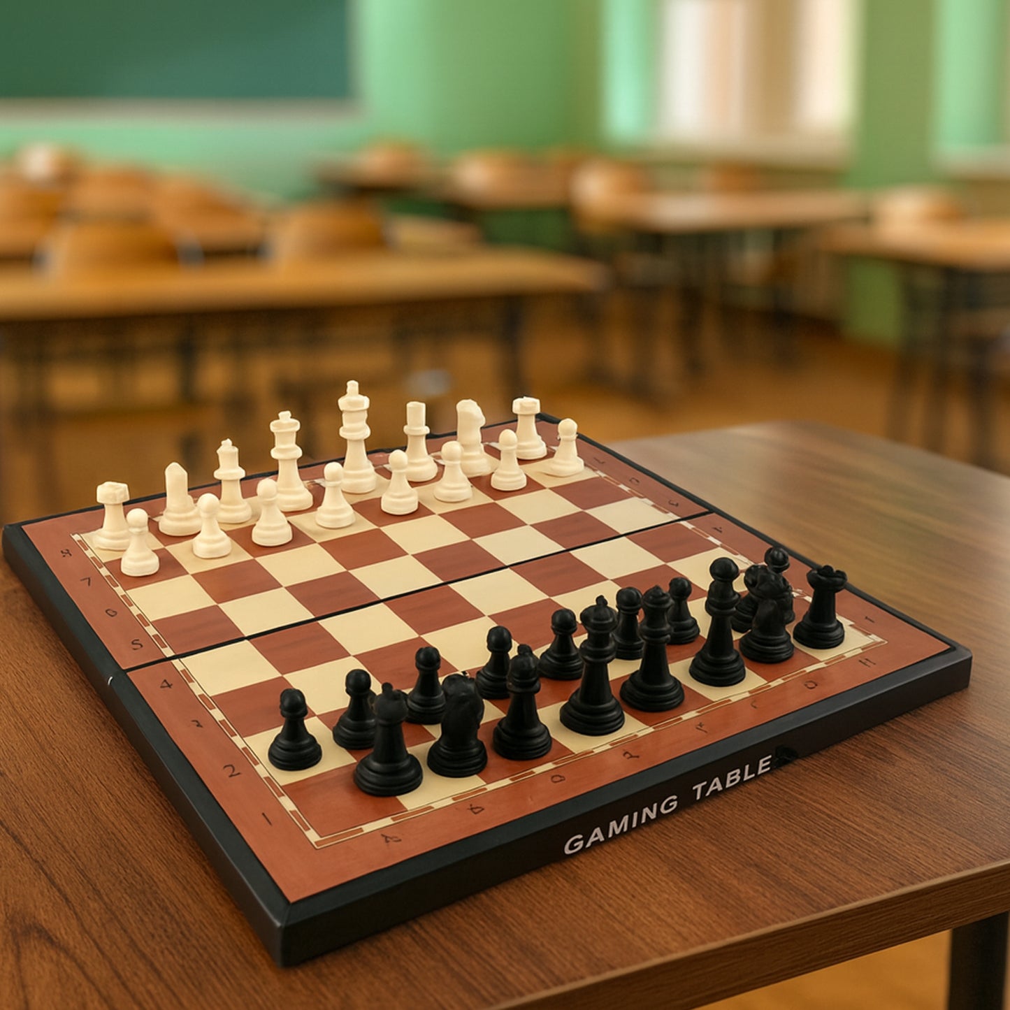 Portable Vinyl Chess Set with Plastic Pieces - Foldable Board for Travel & Practice (1 Set) - Happy Price - Image 5