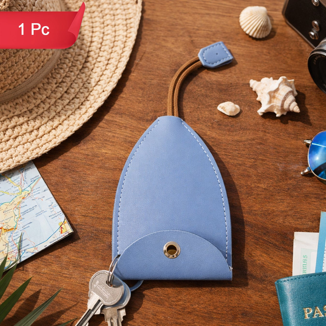 Compact Key Pouch with Wrist Strap (1 Pc) - Travel Key Organizer - Happy Price - Image 1