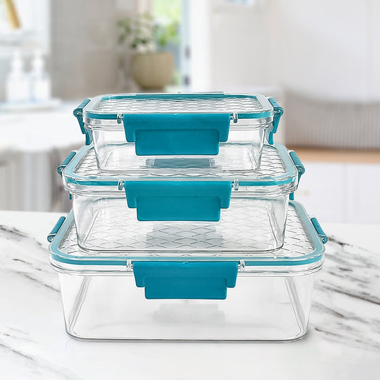 Set of 3 Airtight Plastic Food Containers - 1500, 750, 350 ML Approx - Happy Price - Image 1